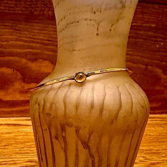 Vintage Rebecca Norman Pink Tourmaline Sterling Silver Bangle Bracelet - Picture 2 of 13